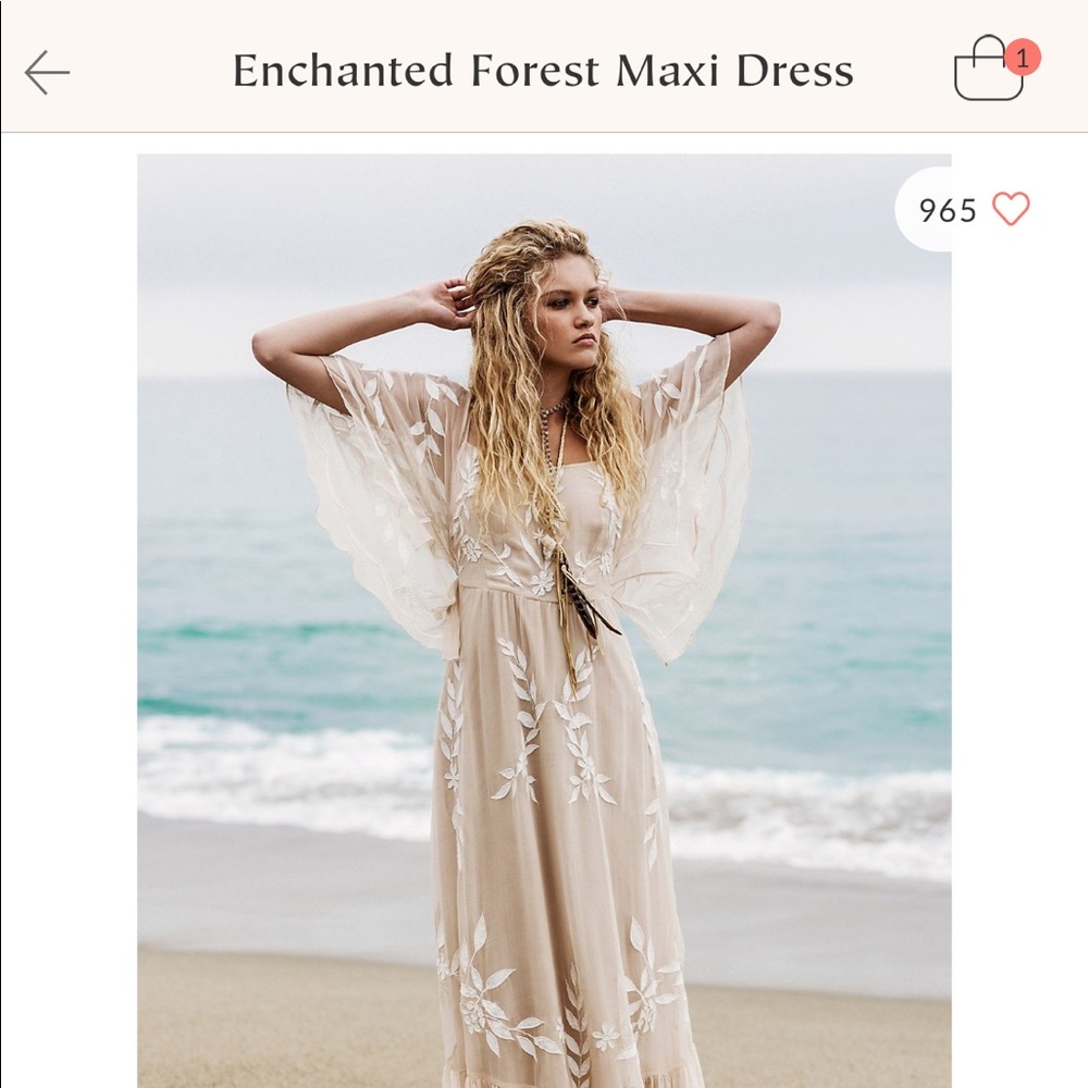 Free People Gown - Ivory with floral detailing